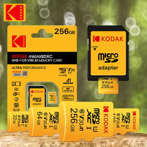 KODAK Micro SD Card 256GB 128GB 64GB 32GB Original Memory Card TF V30 U3 100MB/S Cartao De Memoria F