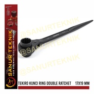 Key Double RatchetRing / Construction Wrench 17x19 mm / 17 x 19 mm