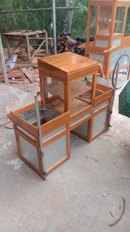 gerobak cilok motor bahan kayu jati plus jagrak