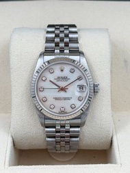 [SOLD OUT]二手 USED  ROLEX 勞力士 DATEJUST 68274 白色貝殼面鑽石字 約1996年 淨錶 WATCH ONLY