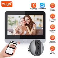 2026 Tuya Smart Peephole Camera 166 Wide Angle 3MP Wireless Viewer Door Eye Camera Video Peephole fo