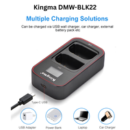 KingMa DMW-BLK22 2400mAh 2000mAh Battery Charger for Panasonic DC-S5 G9 GH5 GH5S GH6