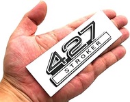 1pc 427 Stroker 7.0 Liter Engine Emblems Badge 3D Decals Stickers Cars Trucks (Chrome Black)