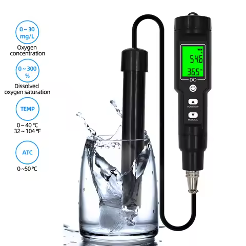 DO9100 Digital Dissolved Oxygen Meter 0.0-30.0 Mg/L Oxygen concentration 0.0-300.0% ATC DO Tester Wa