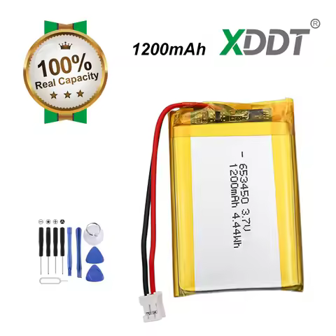 UL Verified 3.7V 1200mAh 653450 603450 replace for 603450 Lithium Polymer Ion Battery 2.0mm JST