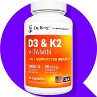 Dr. Berg | D3 K2 Vitamin 5000 IU | 60 Capsules
