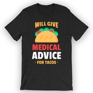 V5KI 2026 waffle gift for friends Will Give Medical Advice For Tacos T-Shirt Future Doctor Shirt S-3