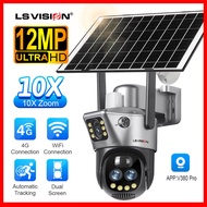 [HH6F] LS VISION 2025 V380 Pro 6K 12MP WIFI/4G Dual Lens Solar CCTV Camera 10X Optical Zoom Wireless