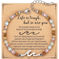 Wave Bracelets for Women, Easter Basket Stuffers, Jewelry Gift for Best Friend, Sister, Mom, Daughte