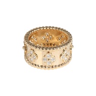 Van Cleef & Arpels Gold and Diamond Perlée Clovers Ring
