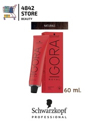 (กล่องแดง เฉพาะสี) โทนธรรมชาติ Schwarzkopf Igora Royal color ชวาสคอฟ อีโกร่า รอยัล ยาย้อมสีผม 60มล.