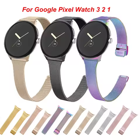 Slim Milanese Strap For Google Pixel Watch 2 1 Band Stainless Steel Bracelet No Gap Mesh Wristband F