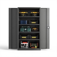 Sturdy Duty Metal Storage Cabinet Lockable Tool Organizer Adjustable Shelves Suitable for Garage Wor