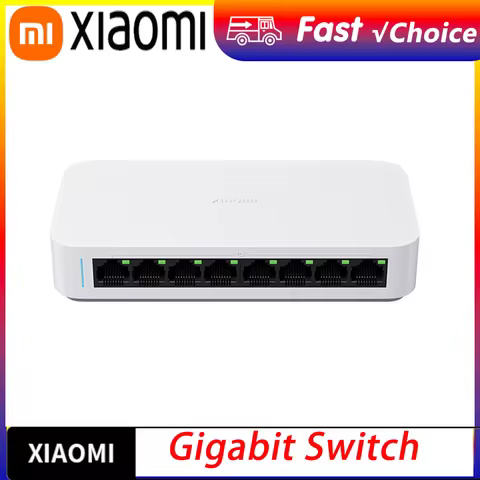 Original NEW Xiaomi Gigabit Switch, White, 23mm Slim Body, 8 Gigabit Ports, Connects to TVs and Game