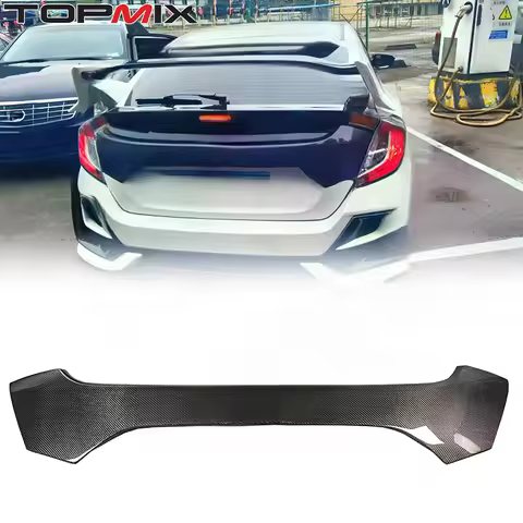 For Honda 2015-2022 Civic FK7 FK8 Type R Carbon Fiber Tailgate Trim & Handle TOPMIX