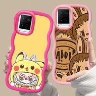 MERAH D-28 Labubu Pink red Casing for VIVO V30 Y02a Y21a Y02t Y02 Y21s Y21 Y21t Pro 5G black