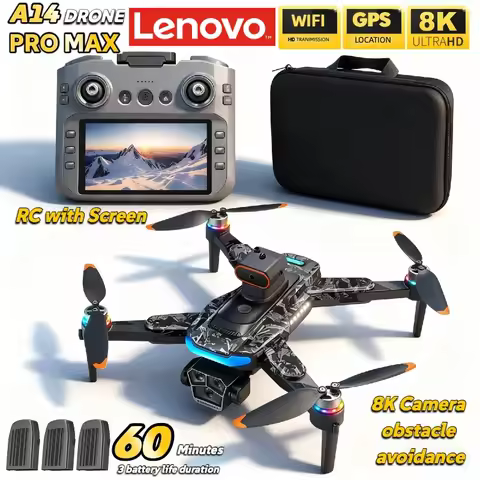 Lenovo A14 Pro Max Drone with 3 Battery Brushless 8K Dual Camera Obstacle Avoidance Foldable Quadcop