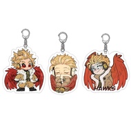 PPONE Hawks Keychains,Anime My Hero Academia Cosplay Keyring Pendant Accessories（3pc）, Multicolor, M