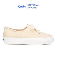 Keds Triple Iridescent Canvas (Gold) Sneaker (WF60324)