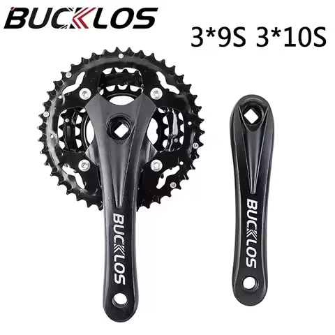 BUCKLOS MTB Crankset 3*10S 3*9S Mountain Bike Crankset 170mm Square Hole Crank 104/64BCD Triple Spee
