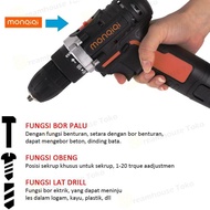 Mesin Bor Baterai 10mm 12V Mesin Bor Listrik Dual Speed Cordless Drill Set Dua Kecepatan Bor Listrik