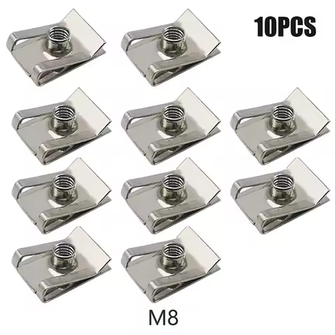 10pcs Stainless Steel U Type Clips with Thread M6 M5 M4 M8 8mm 5mm 6mm 4mm Reed Nuts for Motorcycle 