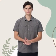 【Wildland 荒野】3M透氣快乾抗UV短袖襯衫 男 W1216-92 中灰色