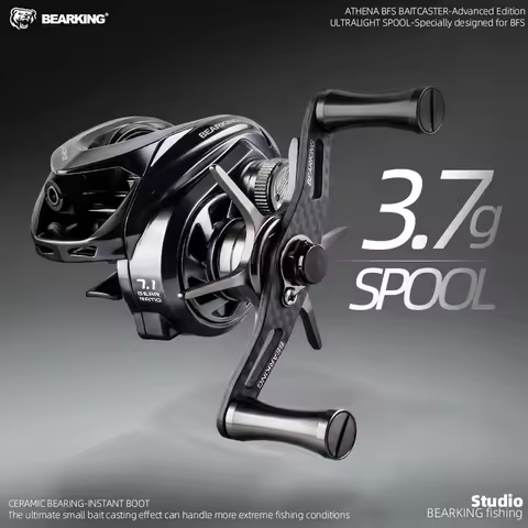 Bearking New Athena Bfs Baitcasting Reel 138g Ultralight Short Spool Double Bearing Carbon Handle Fr