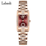 Labaoli/La Baoli Đồng Hồ Thạch Anh Chống Nước Hình Vuông Cho Nữ Dây Thép Có Kim Cương Chính Hãng Mẫu