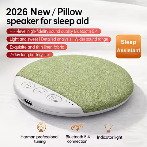 2026 New Wireless Pillow Speaker Sleep Aid Bluetooth Under Pillow Machine Speaker White Noise 30/60/