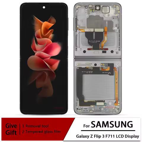 AMOLED For Samsung Flip 3 lcd with Frame For Samsung Z Flip 3 5G F711 LCD Display Touch Screen Digit