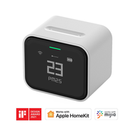 Qingping Air Monitor Rechargeable CO2 PM2.5 PM10 เครื่องตรวจจับความชื้นอุณหภูมิหน้าจอสัมผัสหน้าจอสัม