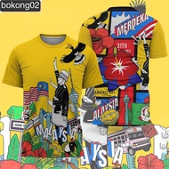 2025 New Malaysia Merdeka T-shirt Sublimation T-shirt Merdeka Sublimation Unisex Collar Tee Short Sl
