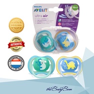 Philips Avent Ultra Air Pacifier / Soother for 18m+ Koala Dinosaur ( 2pcs/pack ) w/ Carrying Case
