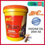 BHP Diesel Engine Oil 20W50 Trans Diesel (18 LTR) Minyak Hitam - 100% ORIGINAL