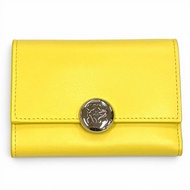สินค้าคุณภาพ★LOEWE ロエベ CANBS33X01 กระเป๋าสตางค์แนวตั้งขนาดเล็ก รุ่น Pebble หนังนาปาเงา สีไลท์ซิทริน 