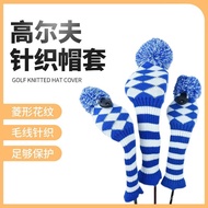 Club Wooden Club Knitted Striped Wool Cap Protective Cover Accessory Cover Diamond-Shaped One Set Wo