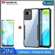 Riyanali_Shop PACKAGE 2IN1 Case Realme 3 / 3 Pro / C33 / C30 / C11 Soft Hard Fusion Shockproof Free 