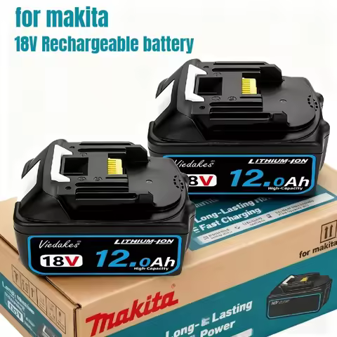 100% Original for Makita 18V Battery, 12000mAh Rechargeable Lithium Battery for Makita DGA404 DTW700