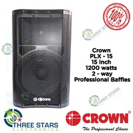 2023 Original 1pc CROWN PLX-15 2 WAY PROFESSIONAL BAFFLE SPEAKER 1200 WATTS