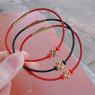 Lucky golden four-leaf clover bracelet - super pretty 4-leaf clover made according to hand size