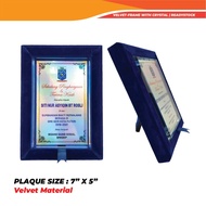 7X5 Velvet Frame With Crystal Cover | Gift | Persaraan