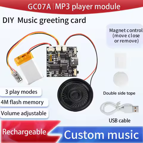 GC07A Speaker Magnetron Recording Greeting Card Movement Gift Box Christmas Birthday Card MP3 Downlo