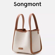 Songmont Medium Vegetable Basket Canvas Bag Female Holiday Style New Style Cross-body One-shoulder Portable Large-capacity Bucket Bag