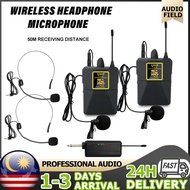 UHF Wireless Microphone Headset with Transmitter and Receiver, LED Digital Display Bodypack Transmit