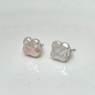 巴洛克花朵 天然淡水珍珠 巴洛克珍珠 炫彩 耳環