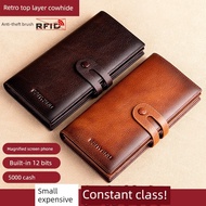 dompet lelaki kulit original beg dompet lelaki dompet kulit lelaki original Men Long Retro First Lay