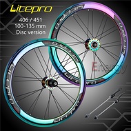 Litepro AERO Folding Bicycle Wheel Set 406/451 Wheel Set 120 Sounds Bicycle Wheel Set Bicycle Hub Sp