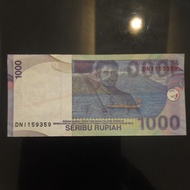 Uang Seribu Rupiah 2013 Misprint Error Gambar Pattimura & 1000 Tembus