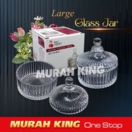 ( Besar )  Glass Candy Jar Large / Doorgift /Bekas /Wedding Doorgift /GIFT KACA /Crystal Candy Jar / EF-2533